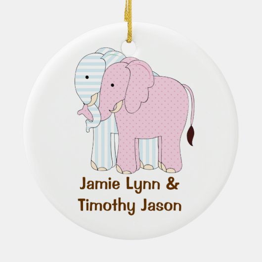 Tweelingen eerste kerstversiering keramisch ornament (Achterkant)