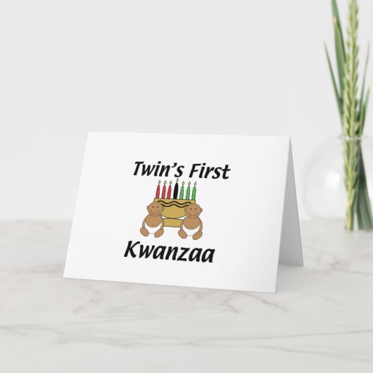 Tweelingen Eerste Kwanzaa Feestdagen Kaart (Voorkant)