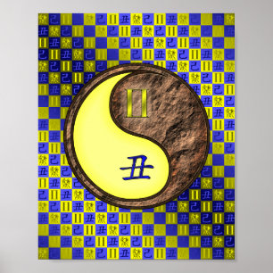 Tweelingen en Aarde Os Poster
