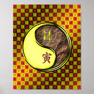 Tweelingen en aarde tijger poster