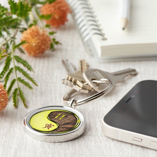 Tweelingen en aarde tijger sleutelhanger (Zijkant)