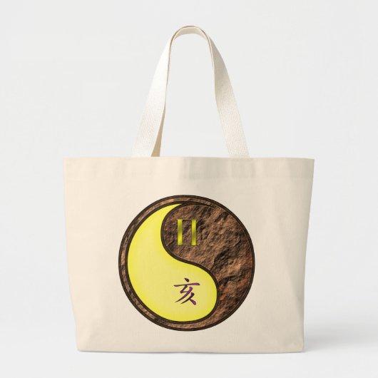Tweelingen en Earth Boar Grote Tote Bag (Voorkant)