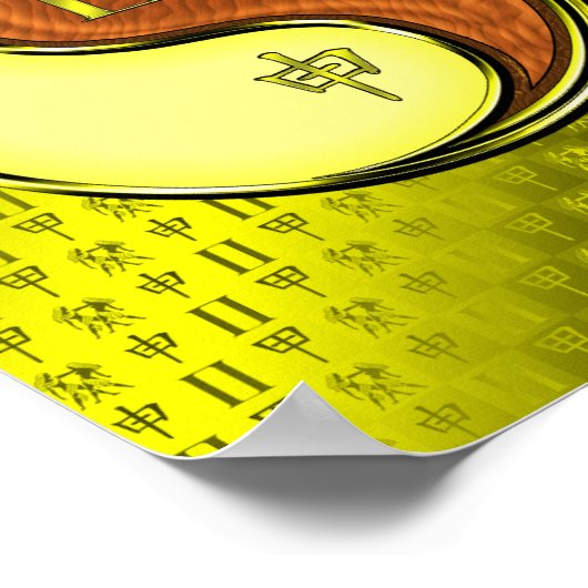 Tweelingen en houten aap poster (Hoek)