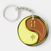 Tweelingen en houten aap sleutelhanger (Voorkant)