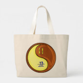 Tweelingen en houtossen grote tote bag (Achterkant)