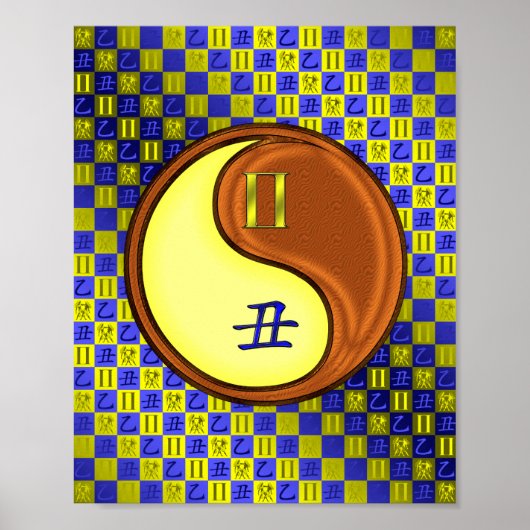 Tweelingen en houtossen poster (Voorkant)