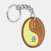 Tweelingen en houtossen sleutelhanger (Voorkant Links)