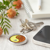 Tweelingen en houtossen sleutelhanger (Zijkant)