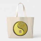 Tweelingen en metalen haan grote tote bag (Achterkant)