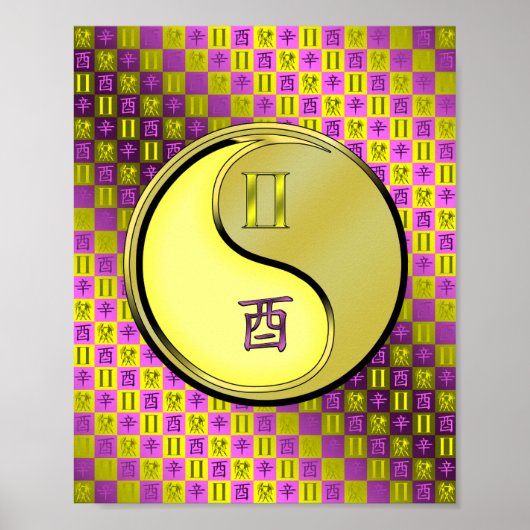 Tweelingen en metalen haan poster (Voorkant)
