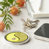 Tweelingen en metalen haan sleutelhanger (Zijkant)