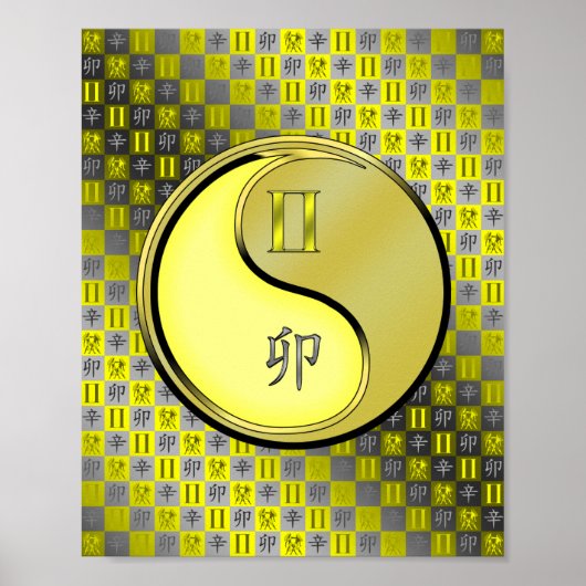 Tweelingen en metalen konijn poster (Voorkant)