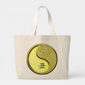 Tweelingen en metalen os grote tote bag (Achterkant)