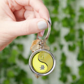 Tweelingen en metalen os sleutelhanger (Hand)