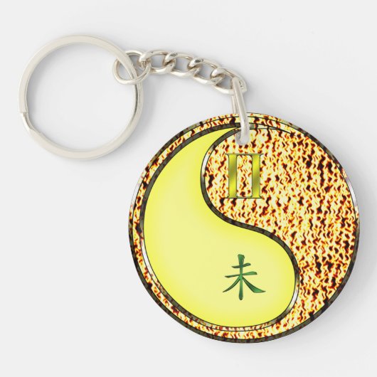 Tweelingen en vuurgeit sleutelhanger (Voorkant)