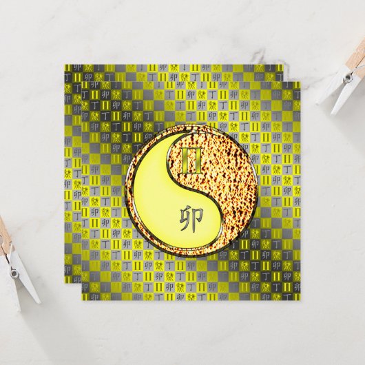 Tweelingen en vuurkonijn kaart (Voorkant / Achterkant in situ)