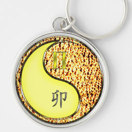 Tweelingen en vuurkonijn sleutelhanger