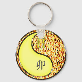 Tweelingen en vuurkonijn sleutelhanger