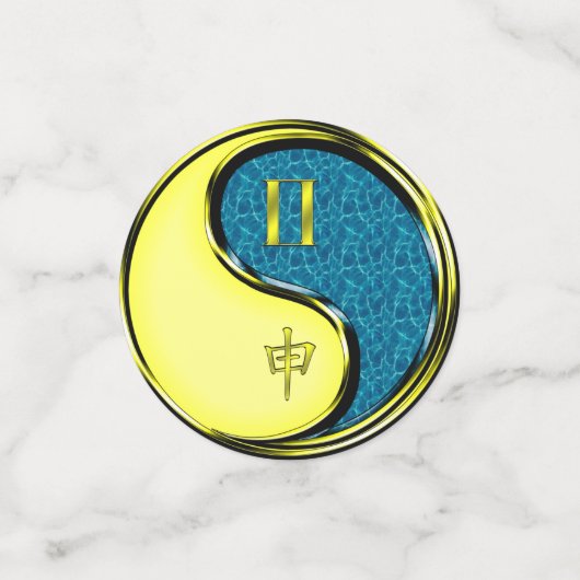 Tweelingen en wateraap confetti (Kleine voorkant)