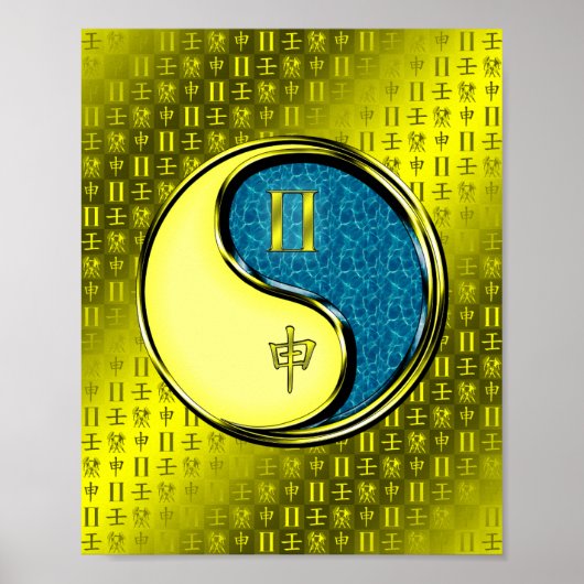 Tweelingen en wateraap poster (Voorkant)