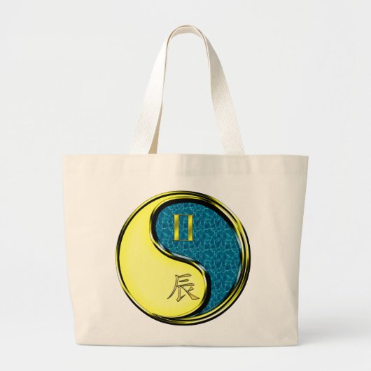 Tweelingen en waterdraak grote tote bag (Voorkant)