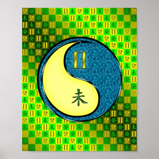 Tweelingen en watergeit poster (Voorkant)