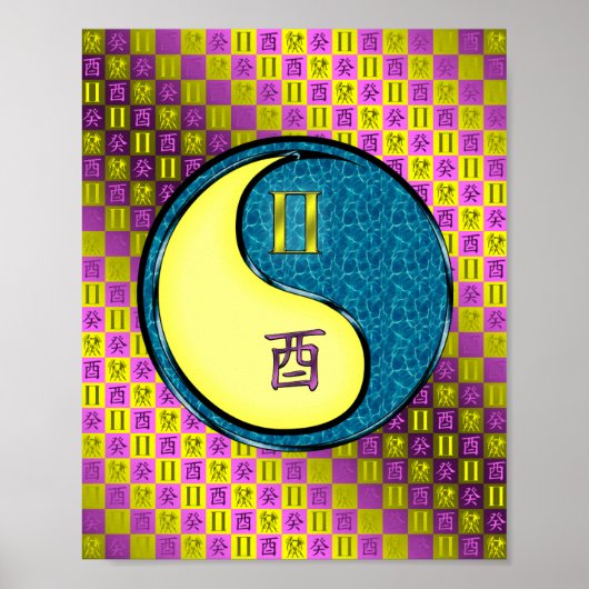 Tweelingen en waterhaan poster (Voorkant)