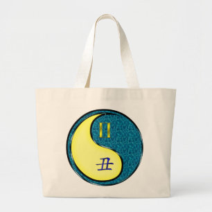 Tweelingen en wateros grote tote bag