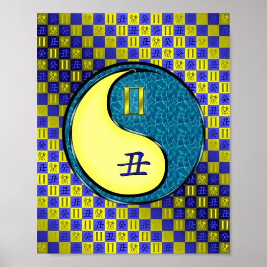 Tweelingen en wateros poster (Voorkant)