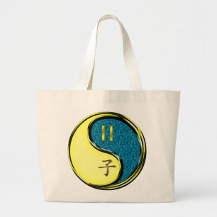 Tweelingen en waterratten grote tote bag