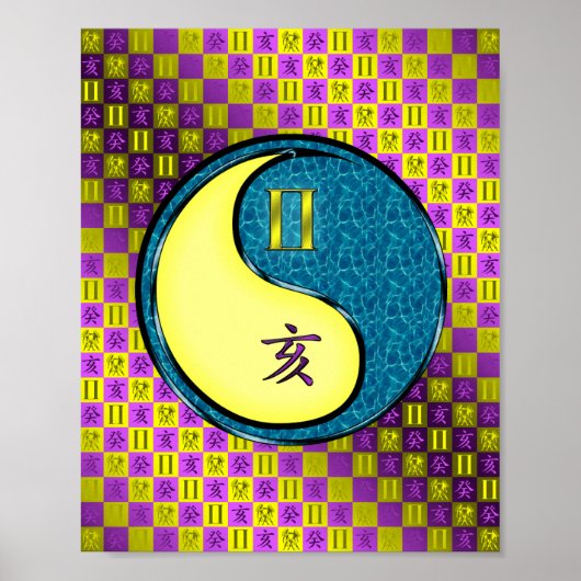 Tweelingen en waterzwijn poster (Voorkant)
