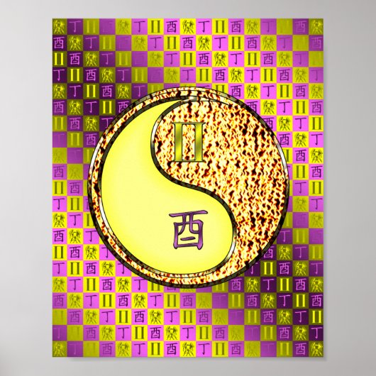 Tweelingen & Fire Haan Poster (Voorkant)