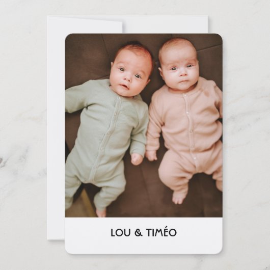 Tweelingen-geboortetanker Kraft Feestdagenkaart (Voorkant)