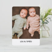 Tweelingen-geboortetanker Kraft Feestdagenkaart (Staand voorkant)