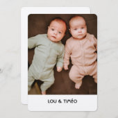 Tweelingen-geboortetanker Kraft Feestdagenkaart (Voorkant / Achterkant)