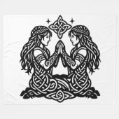 Tweelingen — Geheime Inkt Zodiac Tweeling Fleece Deken (Voorkant (Horizontaal))