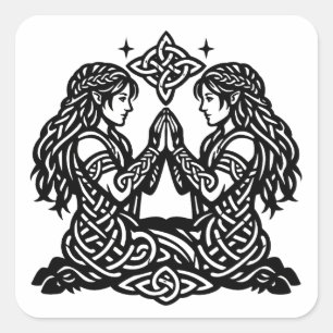 Tweelingen — Geheime Inkt Zodiac Tweeling Vierkante Sticker