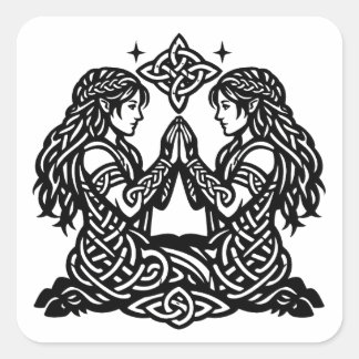 Tweelingen — Geheime Inkt Zodiac Tweeling Vierkante Sticker