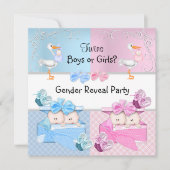 Tweelingen Geslacht Bekeren feestjongens of meisje Kaart (Voorkant)