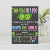 Tweelingen Geslacht onthullen erwten in een poduit Kaart (Staand voorkant)