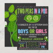 Tweelingen Geslacht onthullen erwten in een poduit Kaart (Voorkant / Achterkant)