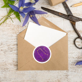 Tweelingen Gouden Folie Zodiac Teken Constellatie Ronde Sticker