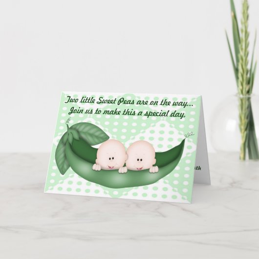 Tweelingen Groene Baby shower Pea in een Pod Uitno (Voorkant)