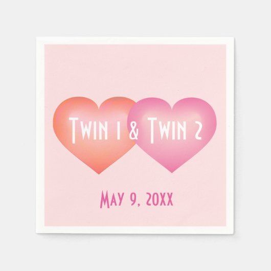 Tweelingen-hartsmeisje Servet (Voorkant)