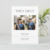 Tweelingen hebben het gedaan | Double Afstudeerder Kaart (Staand voorkant)