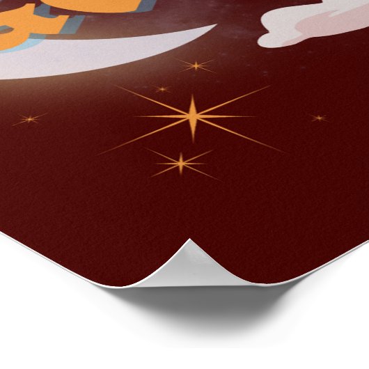 Tweelingen Hemelse Maan Wolk Sterren Astrologie Ku Poster (Hoek)