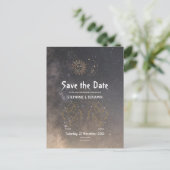 Tweelingen Hemelse Typografie Zodiac Glitter Cool Aankondigingskaart (Staand voorkant)