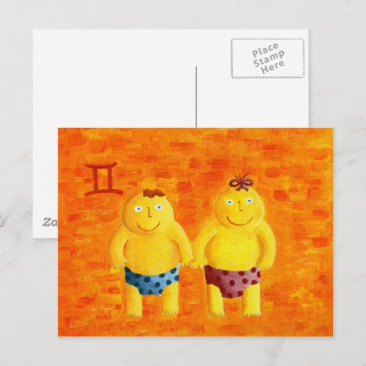 Tweelingen horiscoop zodiac sterrenbeeld briefkaart (Voorkant / Achterkant)