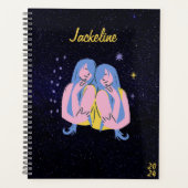 Tweelingen Horoscoop L Galaxy Sky Star Kalender Planner (Voorkant)