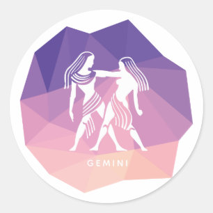 Tweelingen horoscoop teken moderne ronde sticker. sticker